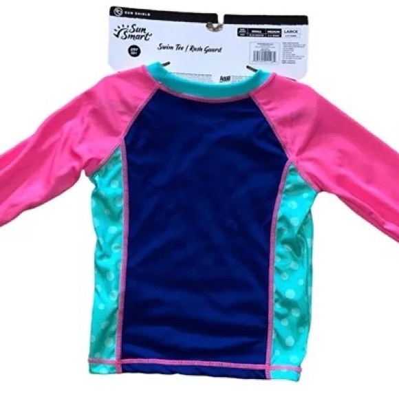 New Sun Large Smart Large Unicorn Seahorse Swim Tee Rash Guard Sun Smart UPF - Picture 3 of 3